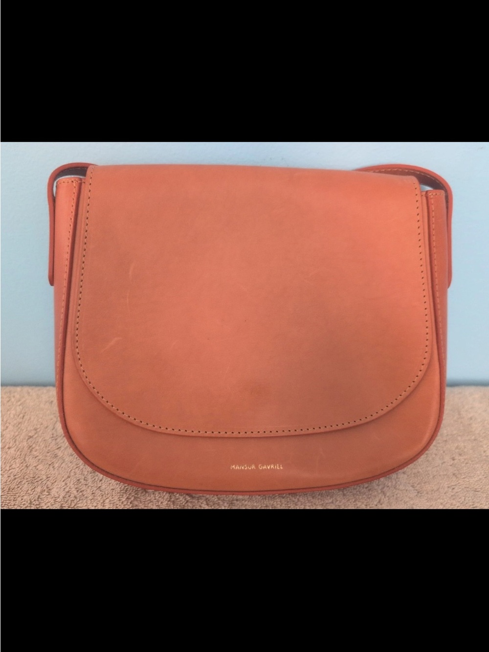 Mansur Gavriel Leather Crossbody Bag — Cognac/Tan